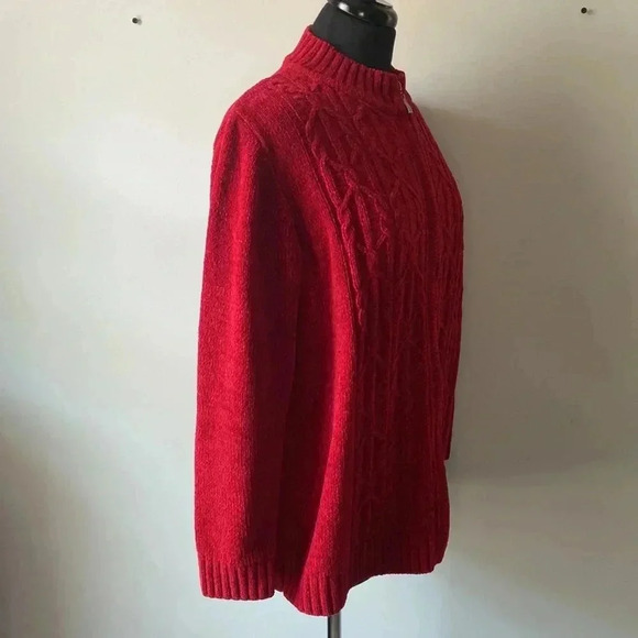 NWOT | Velour Zip Up  Sweater - Picture 2 of 4